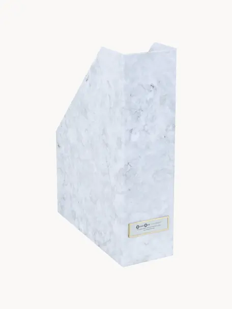 Archivador Viola, 2 uds., Canvas, cartón macizo con aspecto de mármol, Mármol blanco, An 10 x L 25 cm