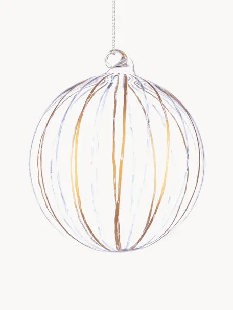 Palline albero di Natale Stripe Trans 8 pz, Vetro, Trasparente, dorato, Ø 10 x Alt. 10 cm