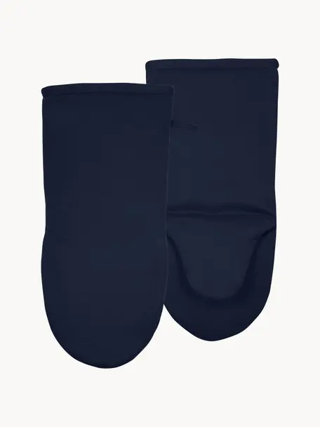 Guantes de horno Soft, 2 uds., 100% algodón, Azul oscuro, An 19 x Al 5 cm