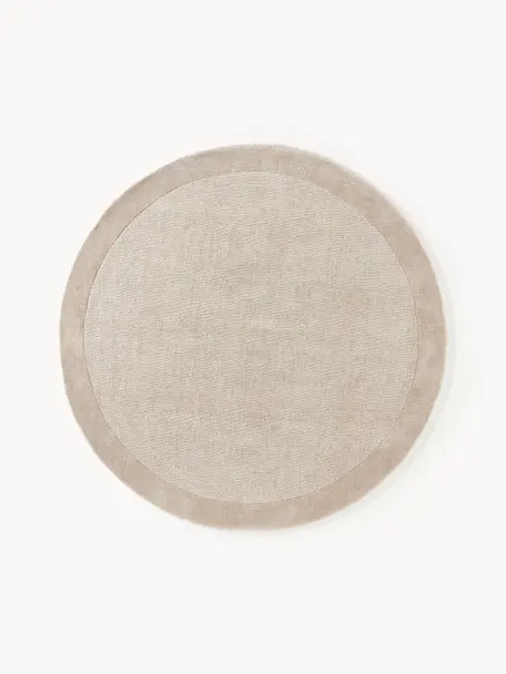 Tapis rond à poils ras Kari, 100 % polyester, certifié GRS, Beige, Ø 150 cm (taille M)