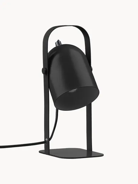 Verstelbare tafellamp Nesvik, Lamp: bekleed ijzer, Zwart, B 11 x H 29 cm