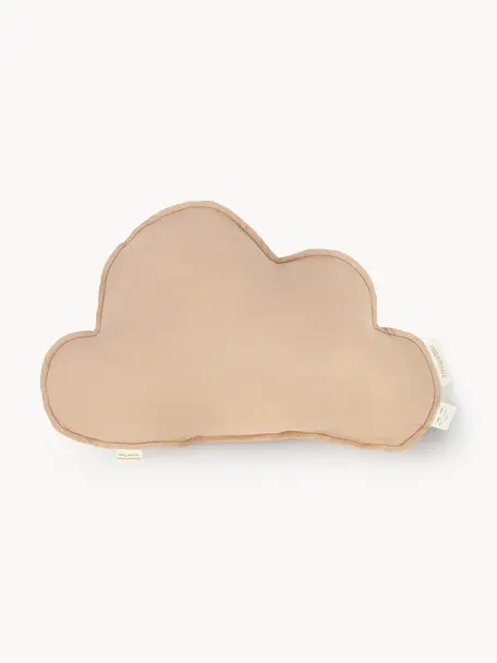 Cuscino soffice in lino Cloud, Rivestimento: 100% lino, Beige, Larg. 24 x Lung. 38 cm