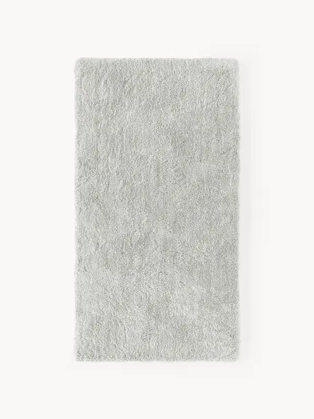 Pluizig hoogpolig vloerkleed Leighton, Bovenzijde: microvezels (100% polyest, Onderzijde: 70% polyester, 30% katoen, Lichtgrijs, B 160 x L 230 cm (maat M)