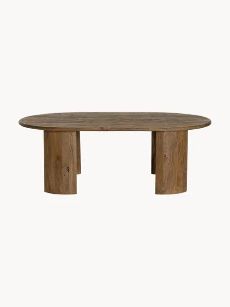 Table basse ovale en bois de manguier Orlando, Bois de manguier, enduit, Manguier, larg. 130 x prof. 80 cm