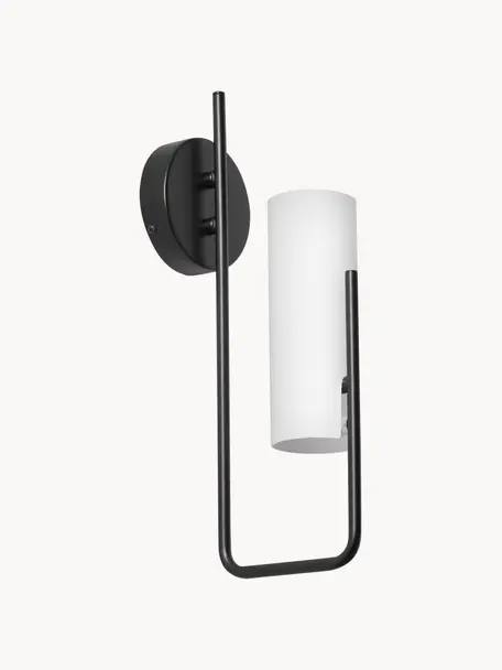 Aplique Vivian, Pantalla: vidrio opalino, Negro, An 13 x Al 36 cm