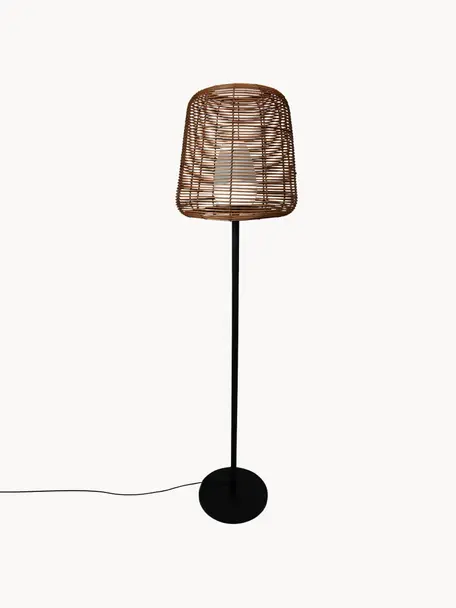 Zewnętrzna lampa podłogowa z funkcją przyciemniania i wtyczką Boheme, Brązowy, czarny, biały, Ø 40 x W 154 cm