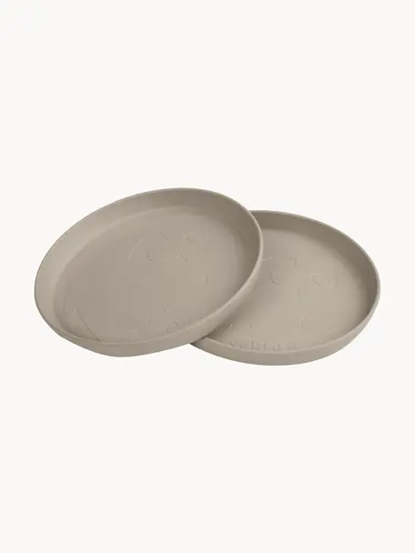Dětské talíře Mums, 2 ks, Umělá hmota, Béžová, Ø 19 cm