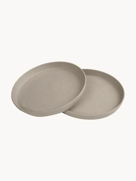 Assiettes pour enfant Mums, 2 pièces, Plastique, Beige, Ø 19 cm