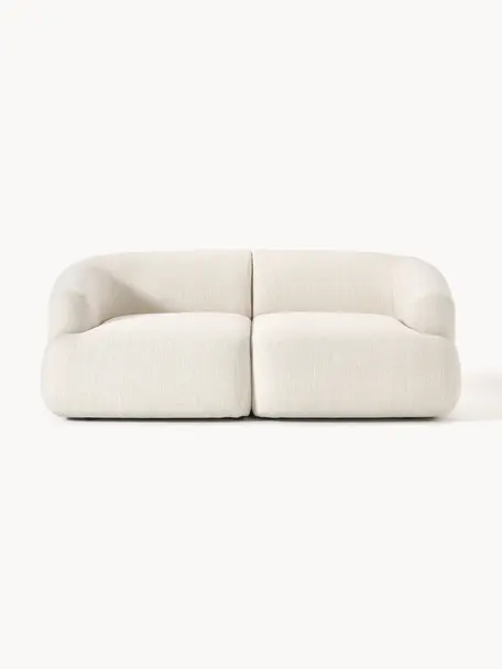 Modulares Sofa Sofia (2-Sitzer), Bezug: 100 % Polypropylen Der ho, Gestell: Fichtenholz, Spanplatte, , Webstoff Cremeweiss, B 190 x T 103 cm