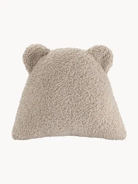 Plyšový mazlicí polštář Bear, Světle béžová, Š 40 cm, D 37 cm