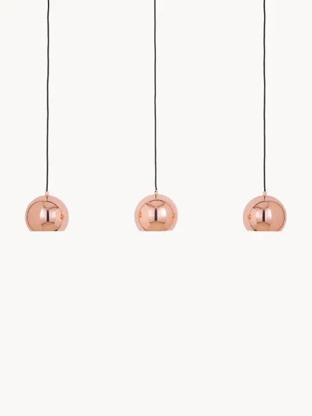 Grande suspension 3 lampes Ball, Tons cuivre, larg. 100 x haut. 18 cm