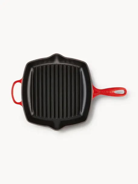 Poêle grill carrée en fonte émaillée Signature Collection, Fer, émaillé, Tons rouges, Ø 26 cm