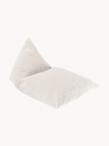 Puf saco infantil de pana Sugar, Funda: pana (100% poliéster) pro, Pana blanca, An 70 x L 110