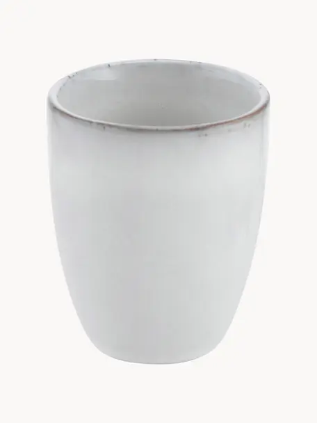 Handgemachte Espressobecher Nordic Sand, 6 Stück, Steingut, Hellgrau, Ø 7 x H 8 cm, 100 ml
