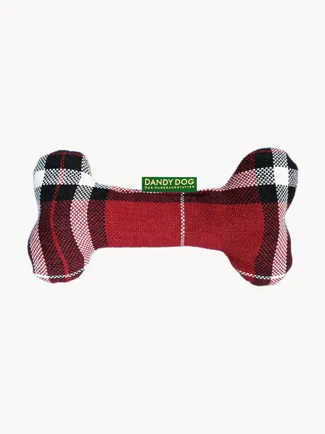 Hundespielzeug Highlands in Knochen-Form, verschiedene Größen, Bezug: 100 % Polyester Der strap, Rot, Schwarz, Weiß, B 25 x H 14 cm