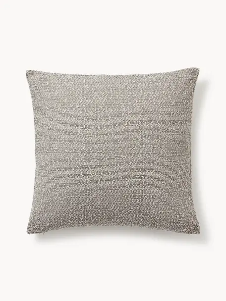 Housse de coussin en tissu bouclé Bellamie, Tissu bouclé (95 % polyester, 5 % polyacrylique)

Le bouclé est un matériau qui se caractérise par sa structure incurvée irrégulière. La surface caractéristique est créée par des boucles tissées de fils de différents types, qui confèrent au tissu une structure unique. La structure bouclée a un effet à la fois isolant et moelleux, ce qui rend le tissu particulièrement douillet, Bouclé grège, larg. 60 x long. 60 cm