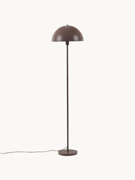 Lámpara de pie Matilda, Pantalla: metal con pintura en polv, Cable: cubierto en tela, Marrón, Ø 40 x Al 164 cm