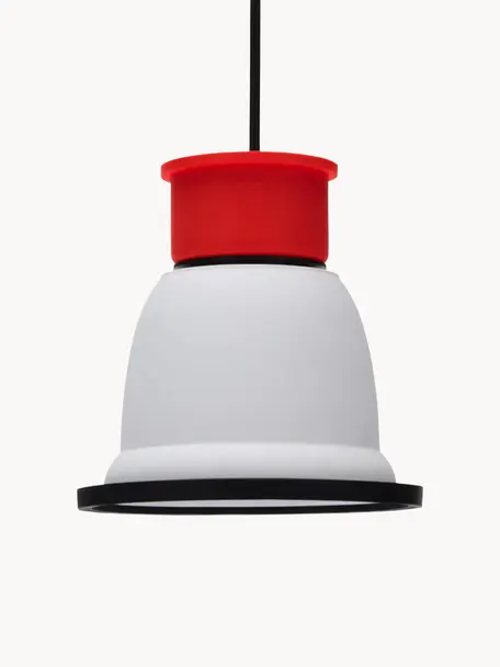 Lampada a sospensione piccola CL1, Paralume: silicone, plastica, Bianco, rosso, nero, Ø 18 x Alt. 18 cm