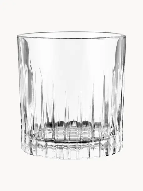 Glazen Timeless met groefreliëf, 6 stuks, Luxion kristalglas, Transparant, Ø 9 x H 9 cm, 360 ml