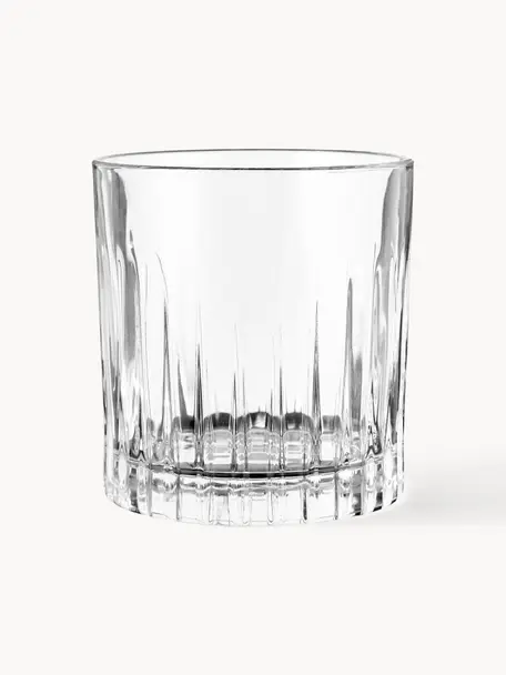 Verres à whisky en cristal strié Timeless, 6 pièces, Cristal luxion

Apportez l'éclat du cristal à votre table ! Ce verre est d'une transparence exceptionnelle et d'un poids agréable, ce qui lui donne une sensation de qualité et un aspect élégant. De plus, les coupes fines rendent chaque pièce unique, en faisant un objet à la fois pratique et esthétique, Transparent, Ø 9 x haut. 9 cm, 360 ml