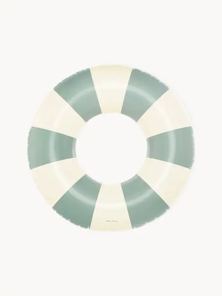 Bouée de natation artisanale Céline, PVC, Vert sauge, blanc cassé, Ø 120 cm