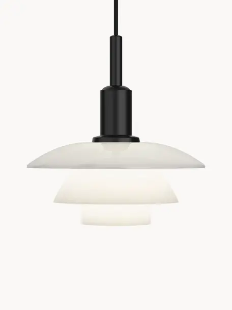 Lampa wisząca ze szkła dmuchanego PH 3/3, Czarny, biały, Ø 29 x W 30 cm