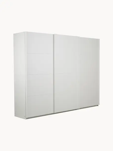 Schwebetürenschrank Mia, 3-türig, Holzwerkstoff aus heimischen Hölzern aus nachhaltiger Forstwirtschaft, beschichtet, Weiß, B 270 x H 210 cm