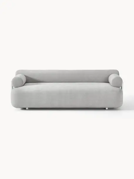 Sofa Stella (3-osobowa), Tapicerka: 85% poliester, 15% bawełn, Stelaż: lite drewno świerkowe z c, Nogi: tworzywo sztuczne, Szara tkanina, S 222 x G 100 cm