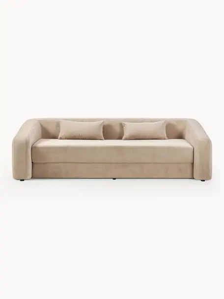 Sofa rozkładana Eliot (3-osobowa), Tapicerka: 88% poliester, 12% nylon , Nogi: tworzywo sztuczne, Beżowa tkanina, S 230 x G 100 cm