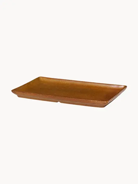 Servírovací tanier Eli, Kamenina, Hnedá, D 20 x Š 12 cm