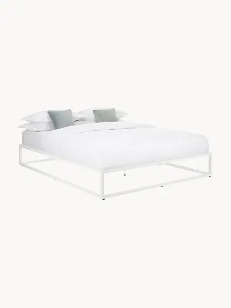 Letto in metallo Neptun, Metallo verniciato a polvere, Bianco, Larg. 160 x Lung. 200 cm