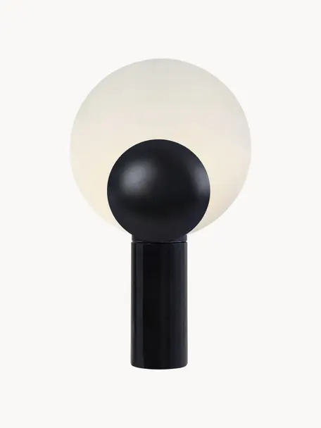 Lámpara de mesa de mármol Cache, Cable: cubierto en tela, Negro, Ø 30 x Al 49 cm