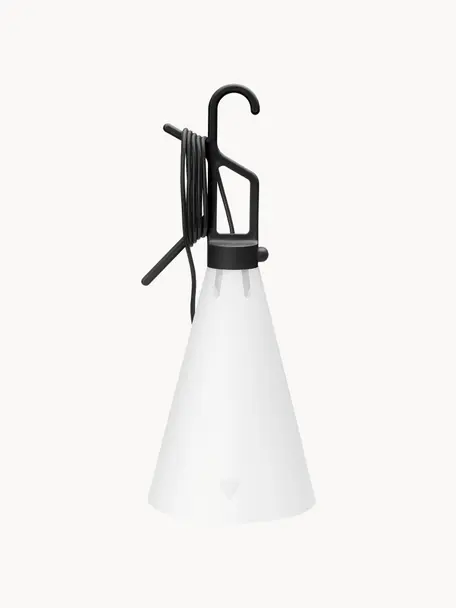 Lampa stołowa Mayday, Tworzywo sztuczne, Czarny, biały, Ø 23 x W 55 cm