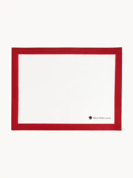 Tapis de cuisson en silicone antiadhésif Miner, Plastique, Blanc, rouge, larg. 30 x long. 40 cm