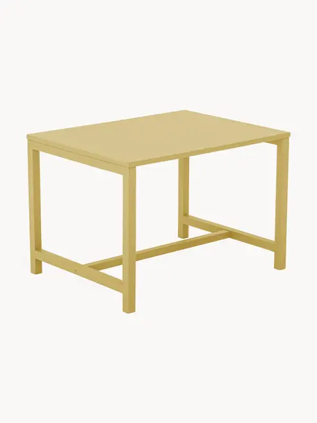 Tavolino per bambini Rese, pannelli MDF (fibra a media densità), legno di albero della gomma, Giallo senape, Larg. 73 x Prof. 55 cm