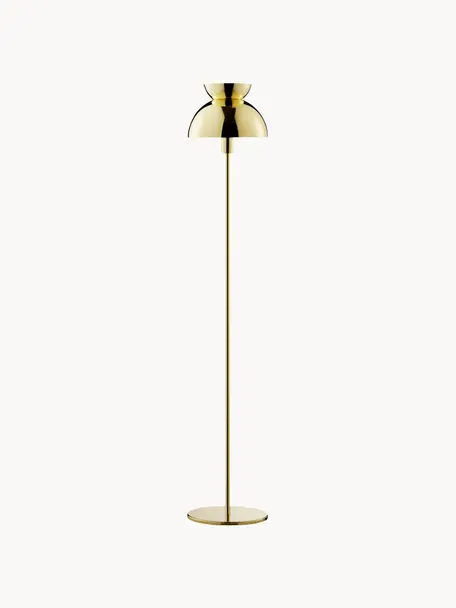 Kleine vloerlamp Butterfly, Lamp: metaal, gecoat, Glanzend goudkleurig, H 135 cm