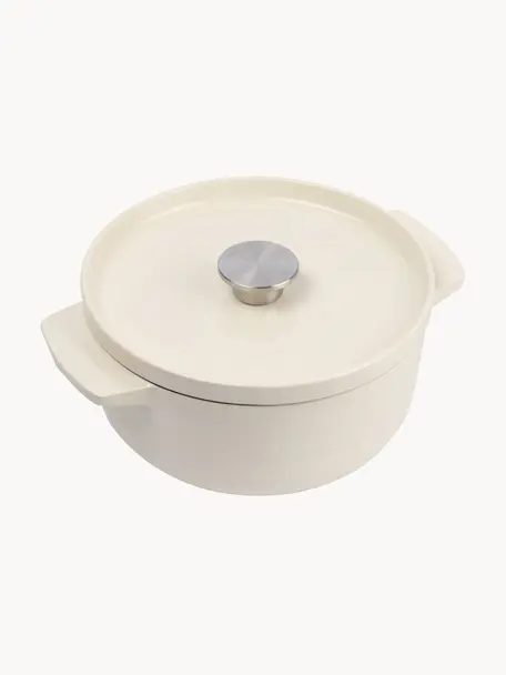 Casseruola con rivestimento antiaderente Doelle, Ghisa con rivestimento antiaderente in ceramica, Bianco latte, Ø 26 x Alt. 16 cm