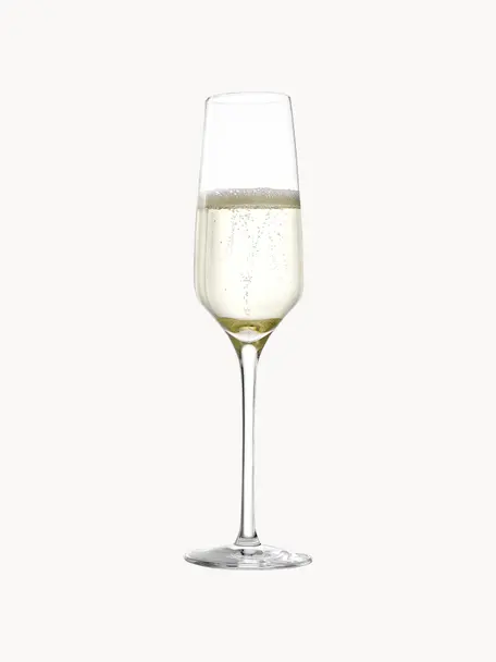 Kieliszek do szampana ze szkła kryształowego Experience, 6 szt., Szkło kryształowe, Transparentny, Ø 6 x W 22 cm, 190 ml
