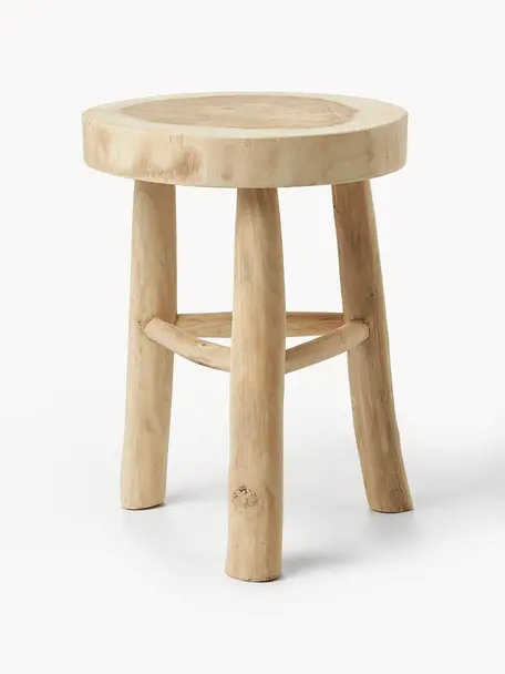 Kulatá stolička z dřeva mungur Beachside, Recyklované mungurové dřevo, přírodní, Dřevo mungur, Ø 35 cm, V 50 cm