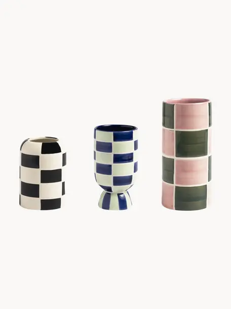 Set di 3 vasi Carré, Gres, Multicolore, Set in varie misure