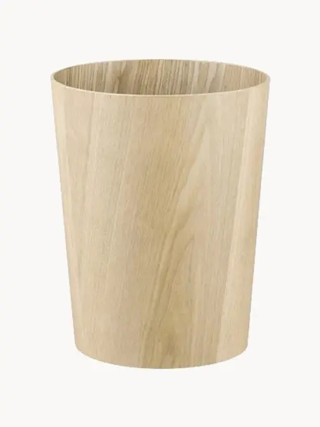 Papelera redonda de madera Wilo, Madera, Madera clara, Ø 24 x Al 30 cm, 9 L