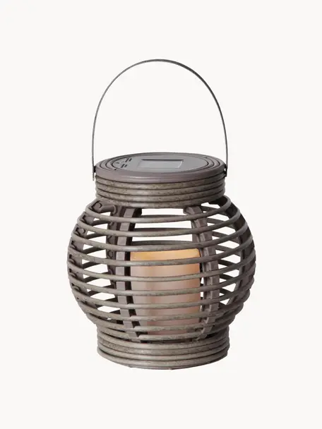 Lámpara farolillo solar LED Lantern, Estructura: plástico, Gris, Ø 16 x Al 16 cm
