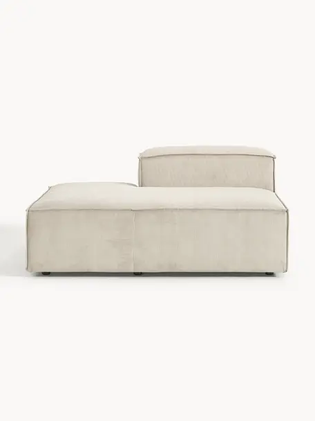 Chaise longue module Lennon van corduroy, Bekleding: corduroy (92% polyester, , Frame: massief grenenhout, multi, Poten: kunststof Dit product is , Corduroy lichtbeige, B 150 x D 119 cm, rugleuning rechts