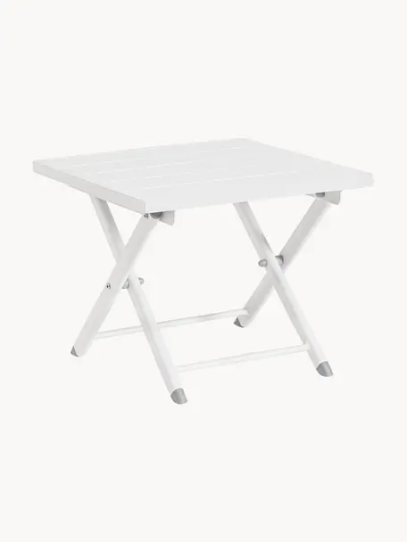 Tavolo da giardino pieghevole Taylor, Acciaio verniciato a polvere, Bianco, Larg. 44 x Prof. 44 cm