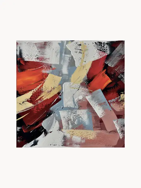 Handgemaltes Leinwandbild Connessione di Colori, Mehrfarbig, B 100 x H 100 cm