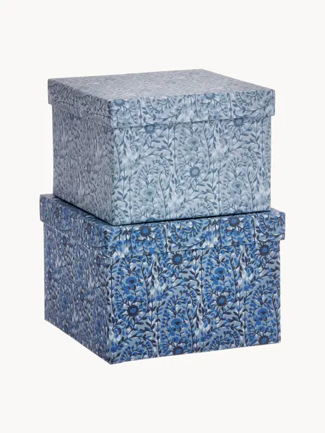 Súprava úložných škatúľ Kollam Provence, 2 diely, Odtiene modrej, Súprava s rôznymi veľkosťami