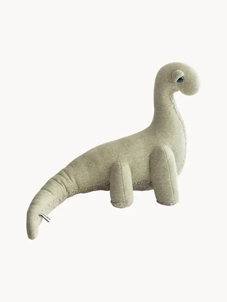 Cojín peluche artesanal Diplo, Parte trasera: 84% algodón, 16% poliéste, Tonos verde oliva jaspeado, An 90 x Al 60 cm