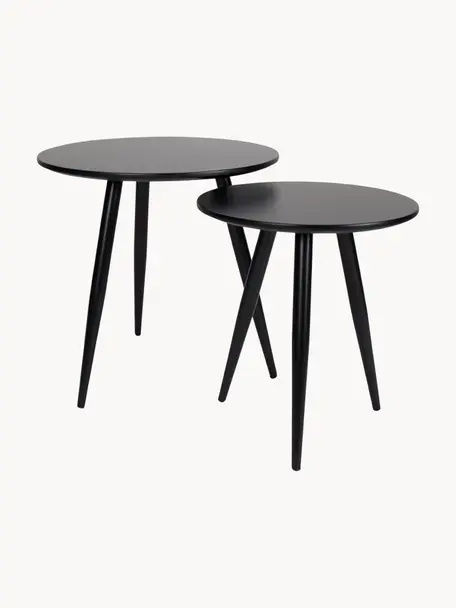 Ensemble de 2 tables d'appoint Colette, Noir, Lot de différentes tailles