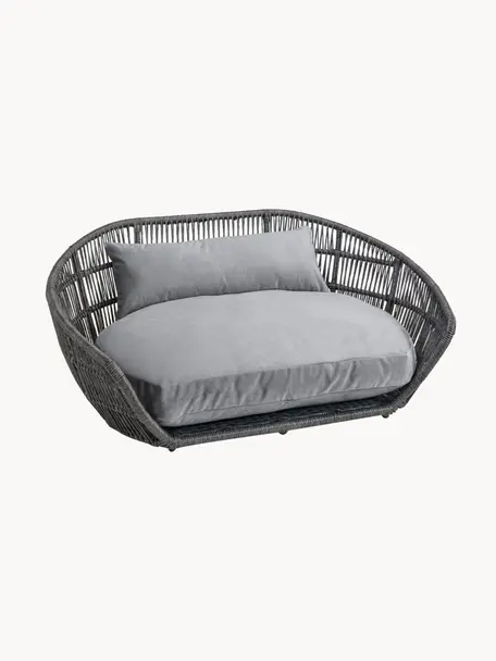 Cama para mascotas de interior/exterior Prado, Tapizado: 100% poliéster Alta resis, Estructura: aluminio con pintura en p, Gris, gris antracita, An 110 x F 74 cm