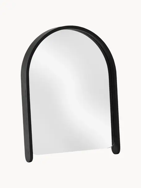 Espejo de pared de roble Woody, Espejo: cristal Este producto est, Negro, An 32 x Al 39 cm